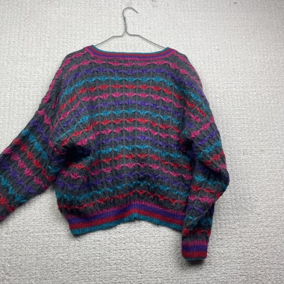 VTG Separate Scene Chunky Knit Cardigan Sweater Retro Women Sz M Wool Blend - Picture 11 of 12
